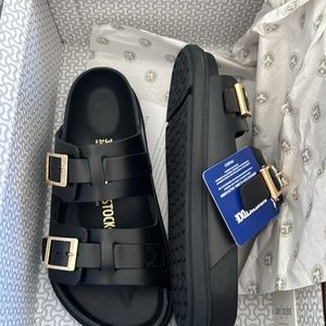NIB BIRKENSTOCK St. Barths Arizona update black leather 37 RARE SOLD OUT